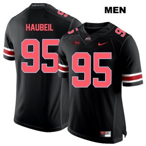 Men's NCAA Ohio State Buckeyes Blake Haubeil #95 College Stitched Authentic Nike Red Number Black Football Jersey OZ20C34GJ